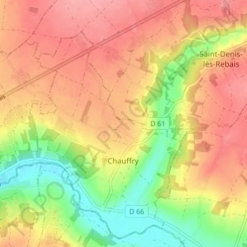L'Hôtel Dieuの地形図、標高、地勢