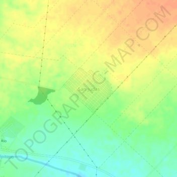 San Judasの地形図、標高、地勢