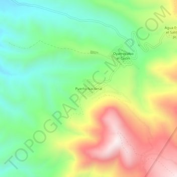 Puerto Nacionalの地形図、標高、地勢