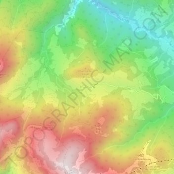 Thierbachの地形図、標高、地勢