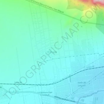El Fraileの地形図、標高、地勢