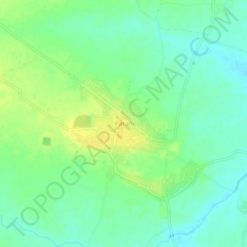 Patanの地形図、標高、地勢