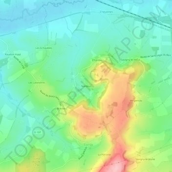 Nanteuilの地形図、標高、地勢