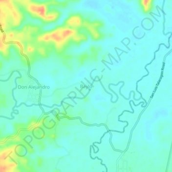 Bayloの地形図、標高、地勢