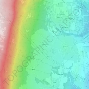 Davanodの地形図、標高、地勢