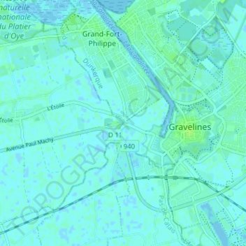 Le Cochon Noirの地形図、標高、地勢