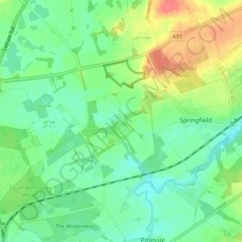 Rankeilourの地形図、標高、地勢