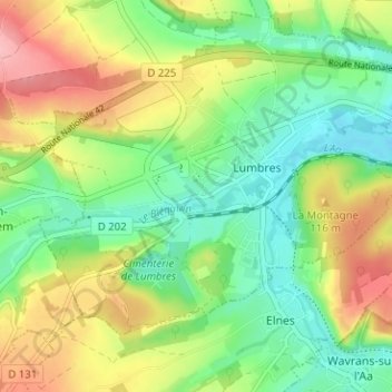 Sametteの地形図、標高、地勢