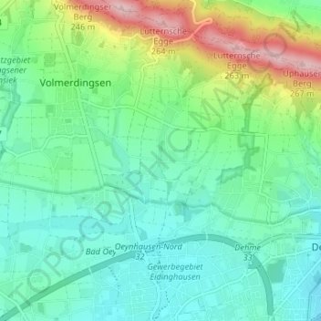 Röhnの地形図、標高、地勢