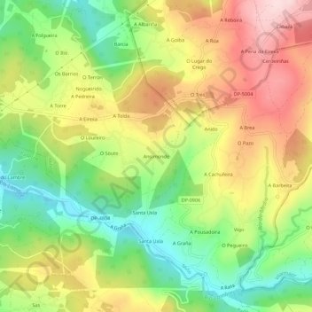 Ansimondeの地形図、標高、地勢