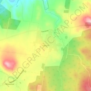 Glenlyonの地形図、標高、地勢
