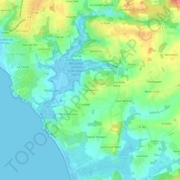 Kermaboの地形図、標高、地勢