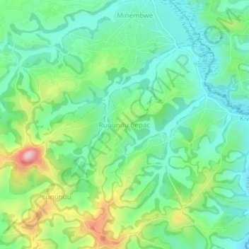Runundu Cepacの地形図、標高、地勢