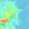 Portlandの地形図、標高、地勢