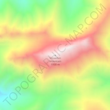 Snowden Mountainの地形図、標高、地勢