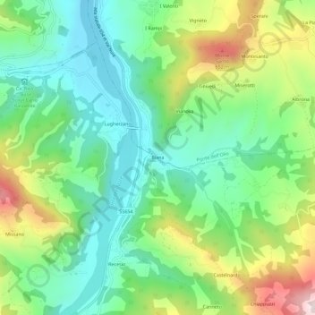 Bianaの地形図、標高、地勢