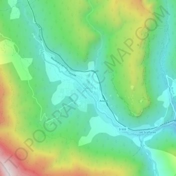 Annotの地形図、標高、地勢