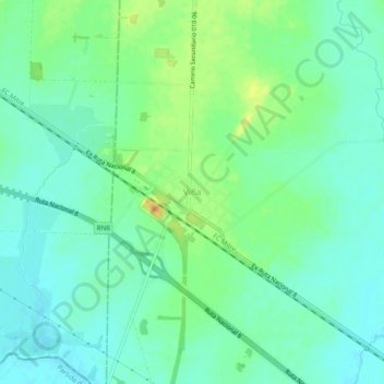 Viñaの地形図、標高、地勢