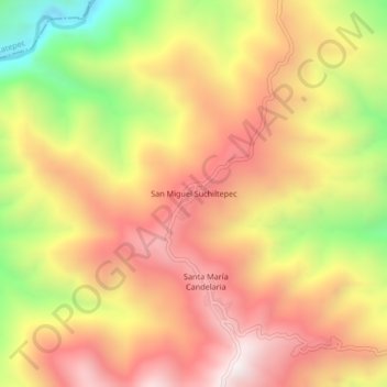 San Miguel Suchiltepecの地形図、標高、地勢