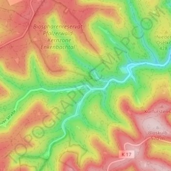 Speyerbrunnの地形図、標高、地勢