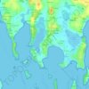 Locmiquelの地形図、標高、地勢