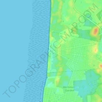 Stella-Plageの地形図、標高、地勢