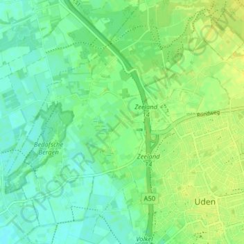 Looの地形図、標高、地勢
