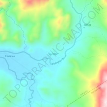 Naibuanの地形図、標高、地勢