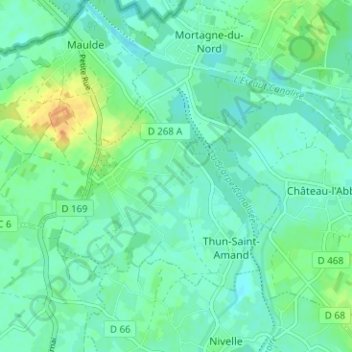 Grand Manoirの地形図、標高、地勢