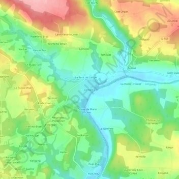 Le Nancqの地形図、標高、地勢