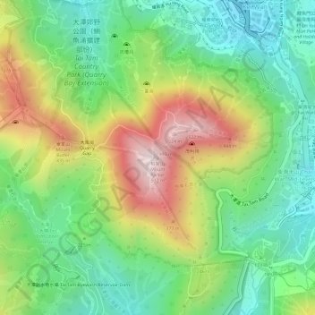 Mount Parkerの地形図、標高、地勢