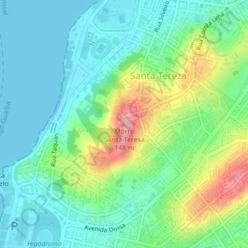 Morro Santa Teresaの地形図、標高、地勢