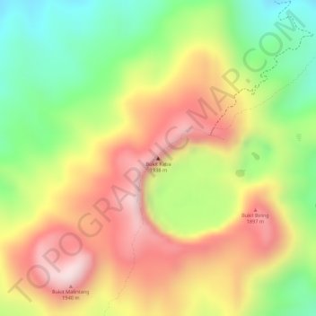 Mount Kabaの地形図、標高、地勢