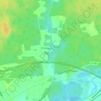 La Corneuseの地形図、標高、地勢