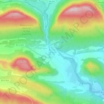 Cornejoの地形図、標高、地勢