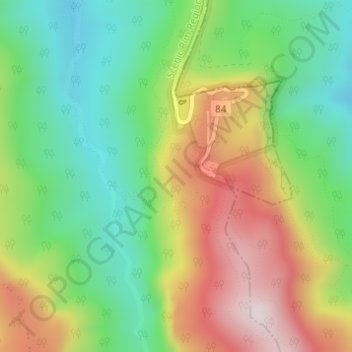 White Cavesの地形図、標高、地勢