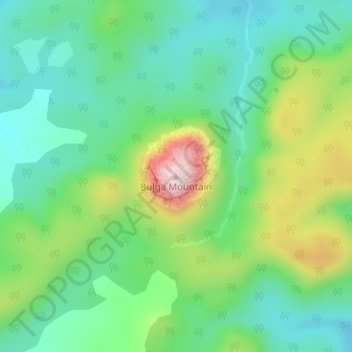 Bulga Mountainの地形図、標高、地勢