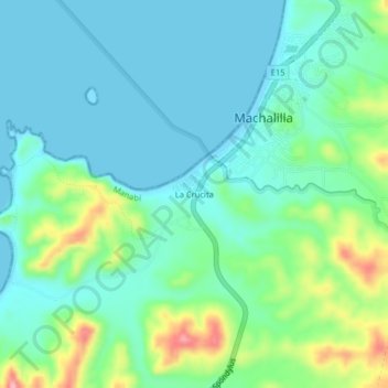 La Crucitaの地形図、標高、地勢