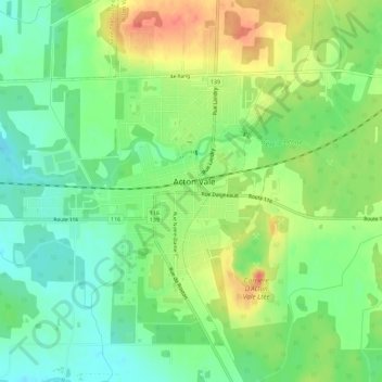 Acton Valeの地形図、標高、地勢