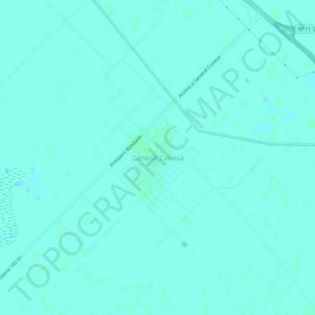 General Conesaの地形図、標高、地勢