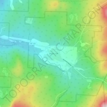 Bread Loafの地形図、標高、地勢