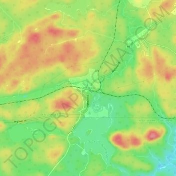 Swastikaの地形図、標高、地勢