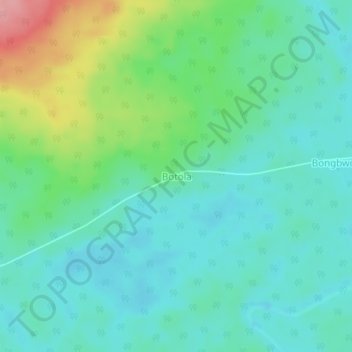 Botolaの地形図、標高、地勢