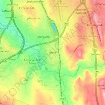Ireneの地形図、標高、地勢