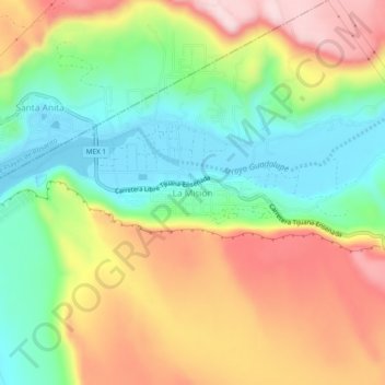 La Misiónの地形図、標高、地勢
