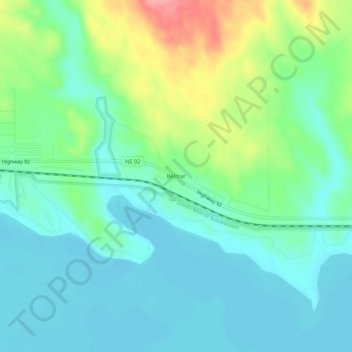 Belmarの地形図、標高、地勢