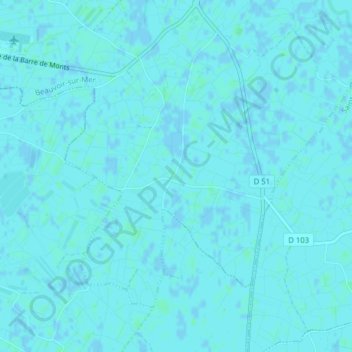 Le Cabotの地形図、標高、地勢