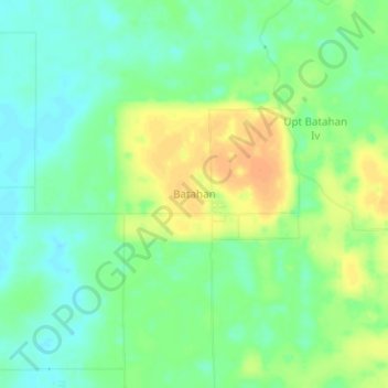 Batahanの地形図、標高、地勢