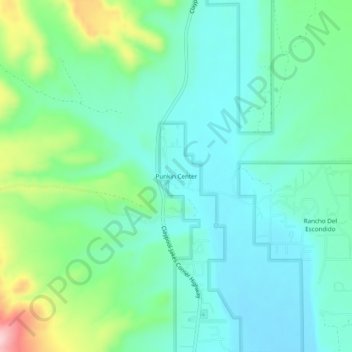 Punkin Centerの地形図、標高、地勢