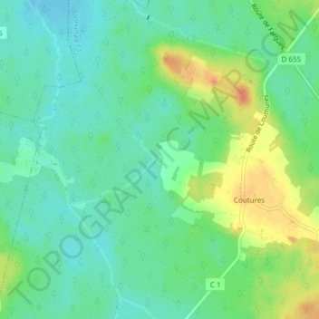Source du Mirailの地形図、標高、地勢
